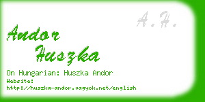 andor huszka business card